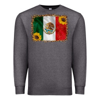 Charcoal Heather mexico flag background Premium Sweatshirt - HRA Design Shop
