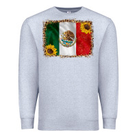 Heather Grey mexico flag background Premium Sweatshirt - HRA Design Shop