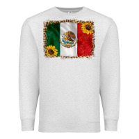 Oatmeal Heather mexico flag background Premium Sweatshirt - HRA Design Shop