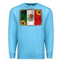 Ocean Blue mexico flag background Premium Sweatshirt - HRA Design Shop