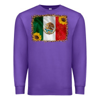 Purple mexico flag background Premium Sweatshirt - HRA Design Shop