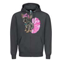 Smoke balerina french bulldog with tutu Zipper Hoodie - RanaPortraitStore