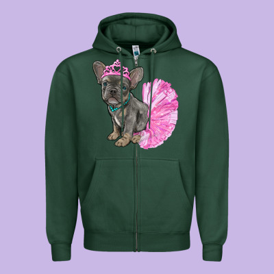 Zipper Hoodie balerina french bulldog with tutu