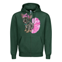 Sports Green balerina french bulldog with tutu Zipper Hoodie - RanaPortraitStore