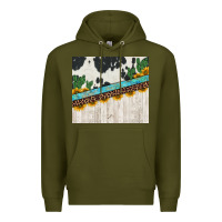 Army Green cowhide sunflowers cactus Premium Hoodie - Jasminsmagicworld