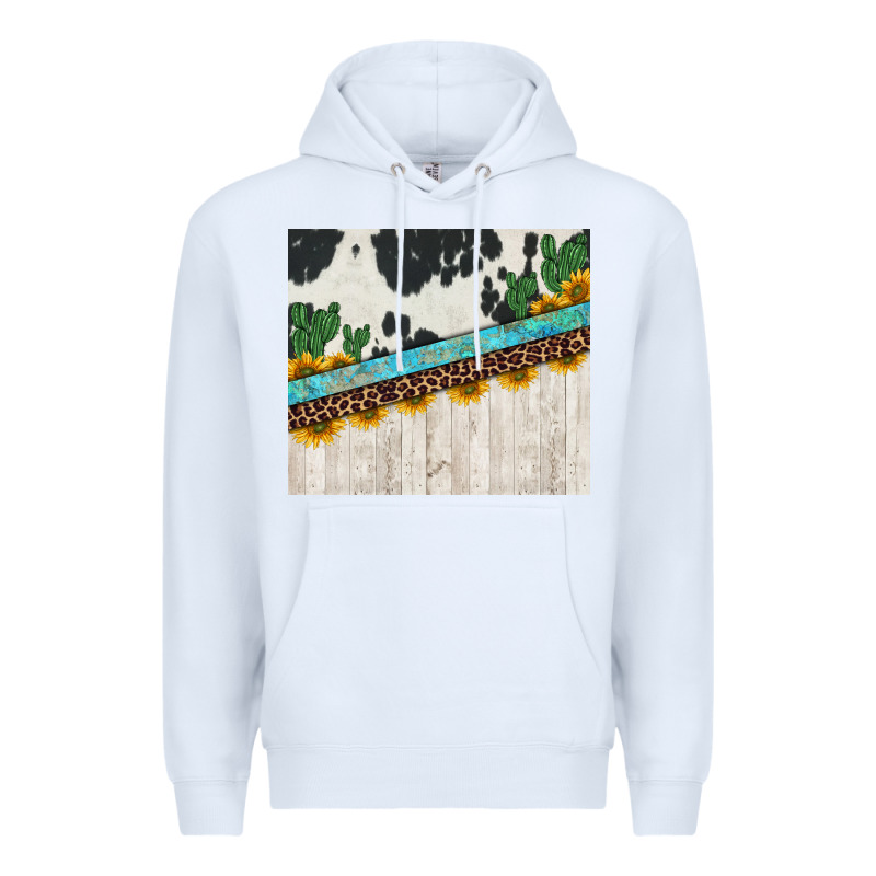 Cowhide Sunflowers Cactus Premium Hoodie by Jasminsmagicworld | Teevron