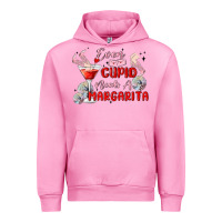 Fuchsia Pink even cupid need a margarita Urban Hoodie - MaliasSmallBusiness