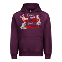Mauve Wine even cupid need a margarita Urban Hoodie - MaliasSmallBusiness