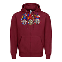 Burgundy usa with gnome billie wilder Zipper Hoodie - texasbilliewilder
