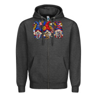 Charcoal Heather usa with gnome billie wilder Zipper Hoodie - texasbilliewilder