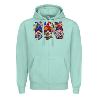 Seafoam usa with gnome billie wilder Zipper Hoodie - texasbilliewilder