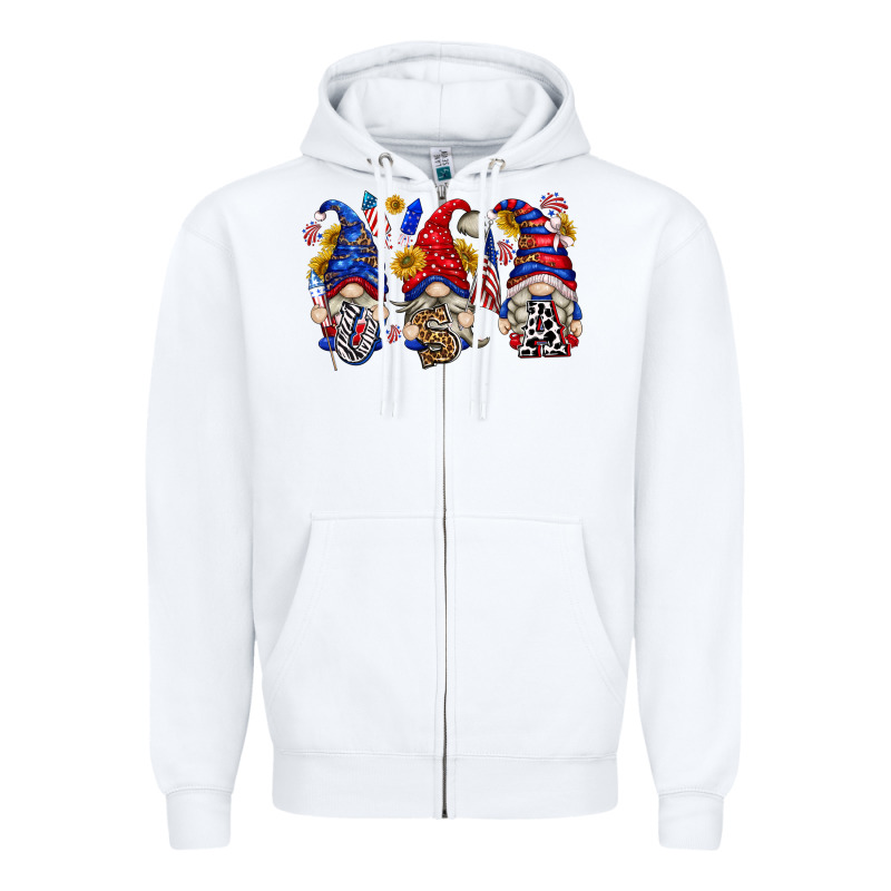 Usa With Gnome Billie Wilder Zipper Hoodie by texasbilliewilder | Teevron