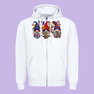 Zipper Hoodie usa with gnome billie wilder