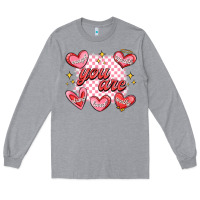 Heather Grey valentines day positive affirmations Long Sleeve Tee - MaliasSmallBusiness