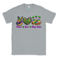 Heather Grey Peace Love King Cake Classic Tee - RanaPortraitStore