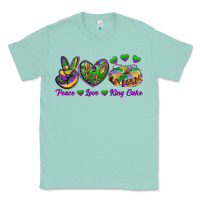 Seafoam Peace Love King Cake Classic Tee - RanaPortraitStore
