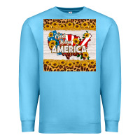 Ocean Blue god bless america square coaster Premium Sweatshirt - HRA Design Shop