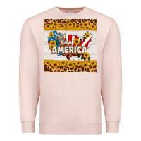 Pale Pink god bless america square coaster Premium Sweatshirt - HRA Design Shop