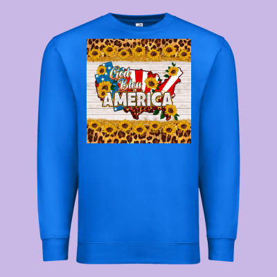 God Bless America Square Coaster Premium Sweatshirt Designed By Hra Design Shop