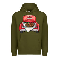 Army Green Christmas truck Premium Hoodie - BarkalooDesign