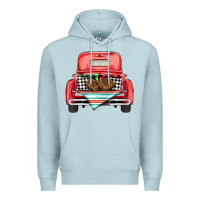 Blue Mist Christmas truck Premium Hoodie - BarkalooDesign