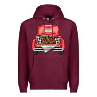 Burgundy Christmas truck Premium Hoodie - BarkalooDesign