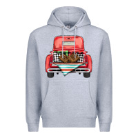 Heather Grey Christmas truck Premium Hoodie - BarkalooDesign