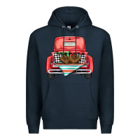 Navy Christmas truck Premium Hoodie - BarkalooDesign