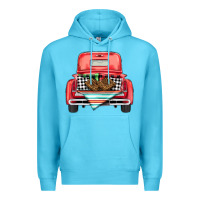 Ocean Blue Christmas truck Premium Hoodie - BarkalooDesign