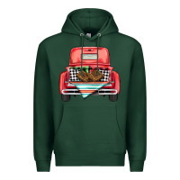 Sports Green Christmas truck Premium Hoodie - BarkalooDesign