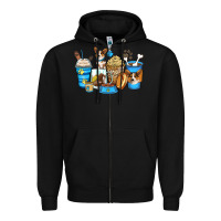 Black corgi coffee cups Zipper Hoodie - Zillion Design Studio