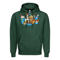 Sports Green corgi coffee cups Zipper Hoodie - Zillion Design Studio