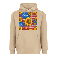 Mushroom sunflowers american flag seamless pattern Heavyweight Hoodie - HRA Design Shop