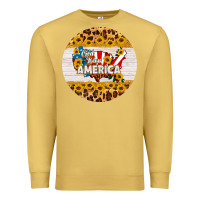 Antique Gold god bless america round coaster Premium Sweatshirt - HRA Design Shop