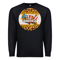 Black god bless america round coaster Premium Sweatshirt - HRA Design Shop