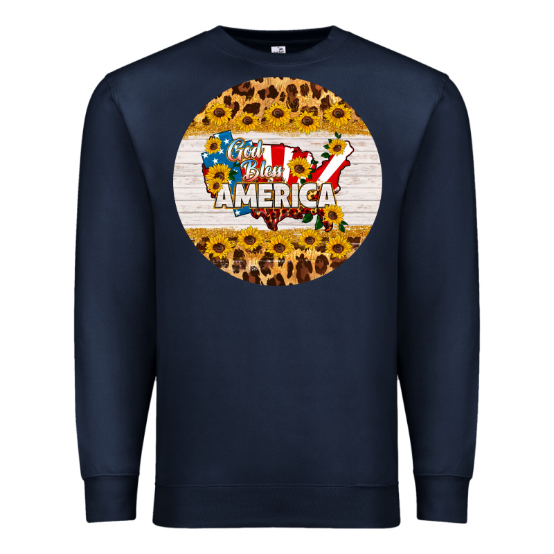 God Bless America Round Coaster Premium Sweatshirt by HRA Design Shop | Teevron