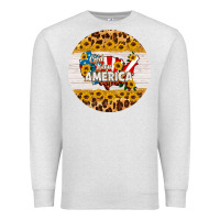 Oatmeal Heather god bless america round coaster Premium Sweatshirt - HRA Design Shop