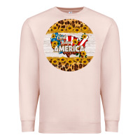 Pale Pink god bless america round coaster Premium Sweatshirt - HRA Design Shop