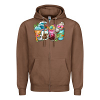 Chestnut skeleton summer coffee cups Zipper Hoodie - Zillion Design Studio