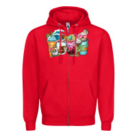 Red skeleton summer coffee cups Zipper Hoodie - Zillion Design Studio
