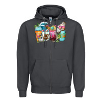 Smoke skeleton summer coffee cups Zipper Hoodie - Zillion Design Studio