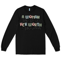 Black a woman who knows her worth is dangerous Long Sleeve Tee - MaliasSmallBusiness