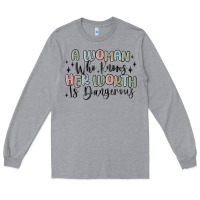 Heather Grey a woman who knows her worth is dangerous Long Sleeve Tee - MaliasSmallBusiness