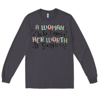 Smoke a woman who knows her worth is dangerous Long Sleeve Tee - MaliasSmallBusiness