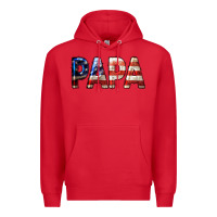 Red American Papa Premium Hoodie - LillyAllenDesigns