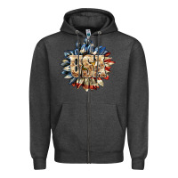 Charcoal Heather usa sunflower billie wilder Zipper Hoodie - texasbilliewilder