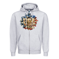 Heather Grey usa sunflower billie wilder Zipper Hoodie - texasbilliewilder