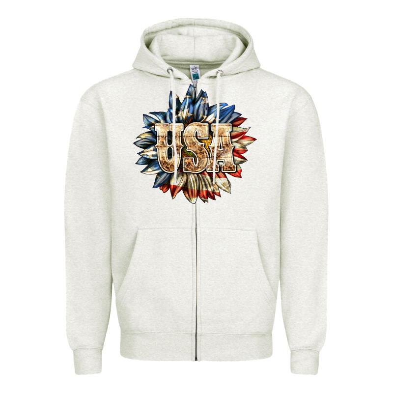 Usa Sunflower Billie Wilder Zipper Hoodie by texasbilliewilder | Teevron