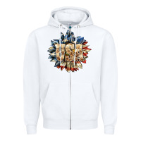 White usa sunflower billie wilder Zipper Hoodie - texasbilliewilder