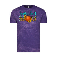 Cloud Purple western leopard camouflage sunflowers glitter mom basketball Vintage Tee - Artiststas
